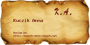 Kuczik Anna névjegykártya