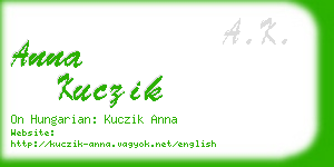 anna kuczik business card